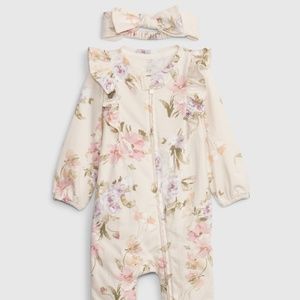 NWT Gap × LoveShack Fancy Baby Organic Cotton Floral Footed One-Piece Set (6-9M)